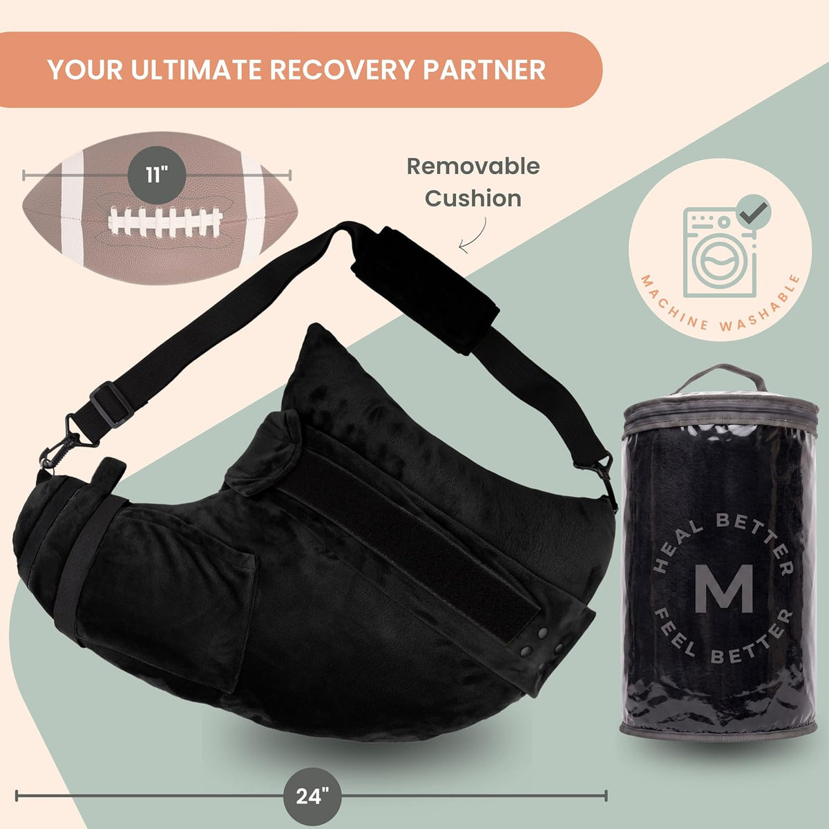 Shoulder Surgery Pillow - Arm & Shoulder Strap - Premium Bundle (S/M)