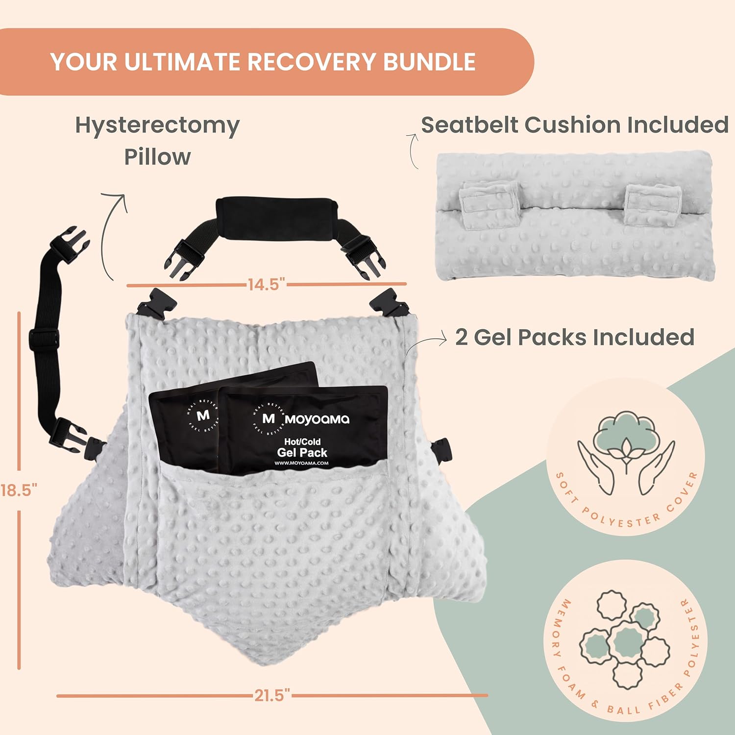 Hysterectomy Pillow - Star Lounger - Deluxe Bundle