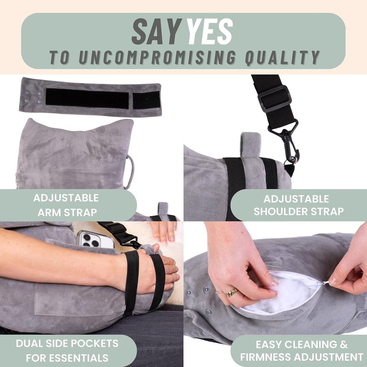 Shoulder Surgery Pillow - Arm & Shoulder Strap - Premium Bundle (S/M)