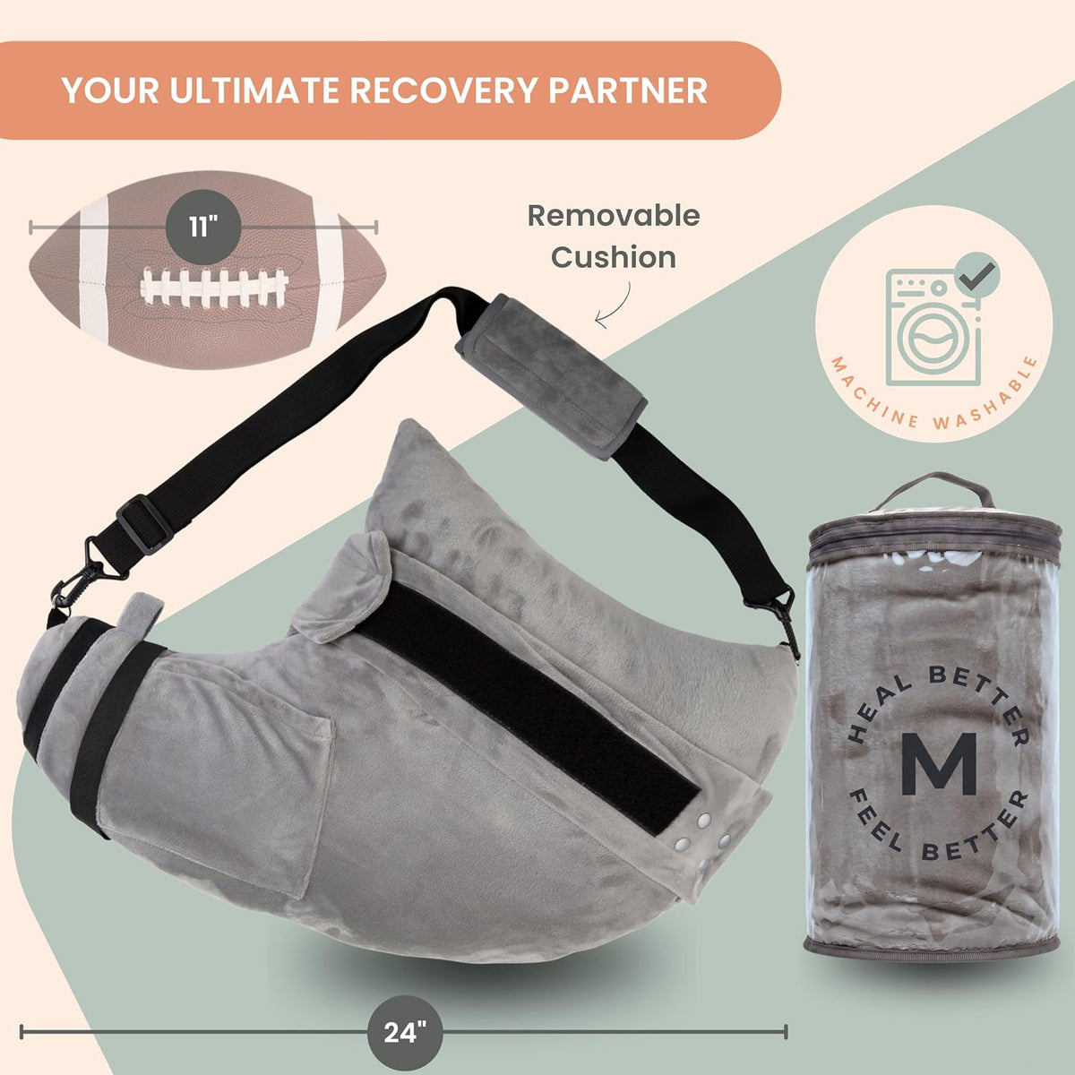 Shoulder Surgery Pillow - Arm & Shoulder Strap - Premium Bundle (S/M)