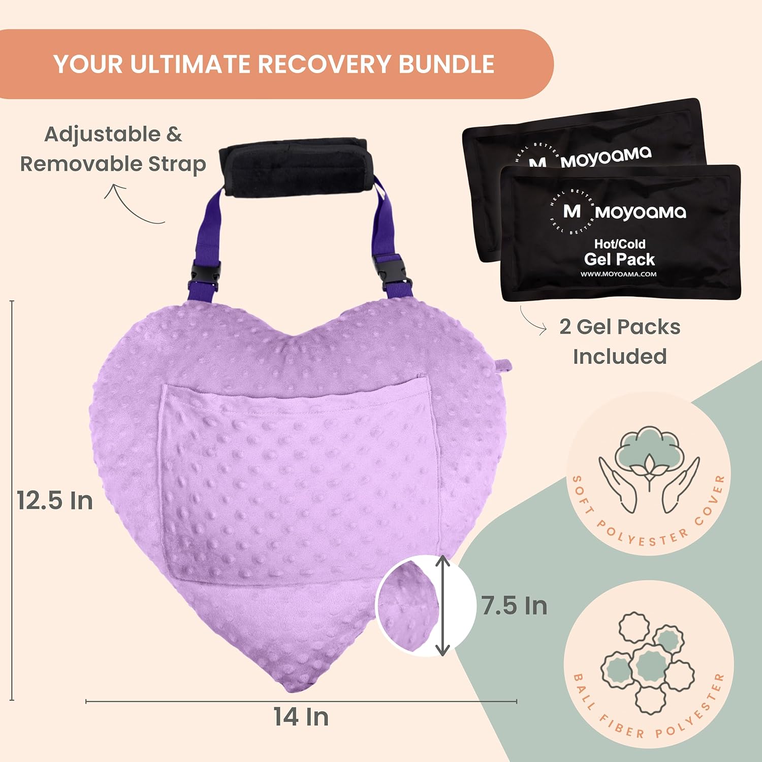 Heart Surgery Pillow - Minky Dots - Premium Bundle