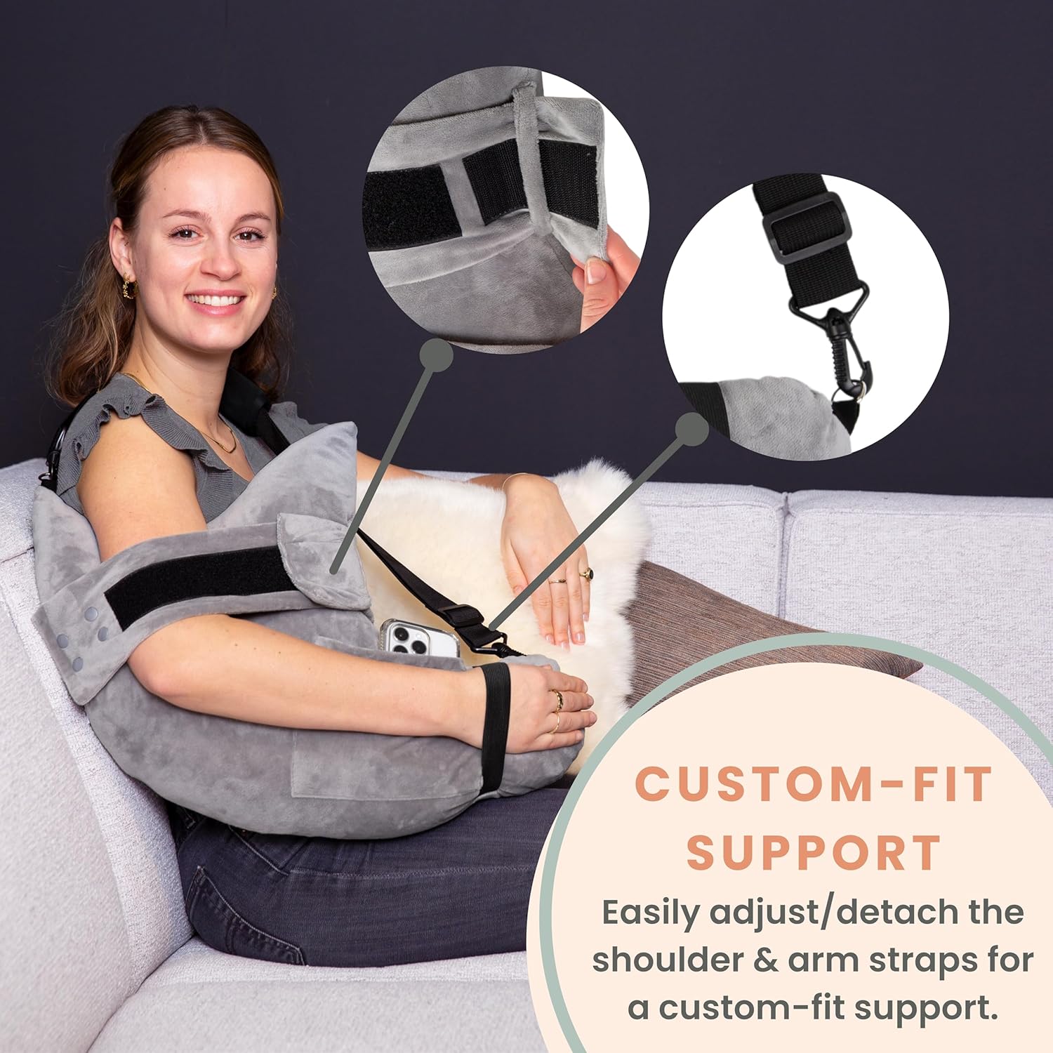 Shoulder Surgery Pillow - Arm & Shoulder Strap - Premium Bundle