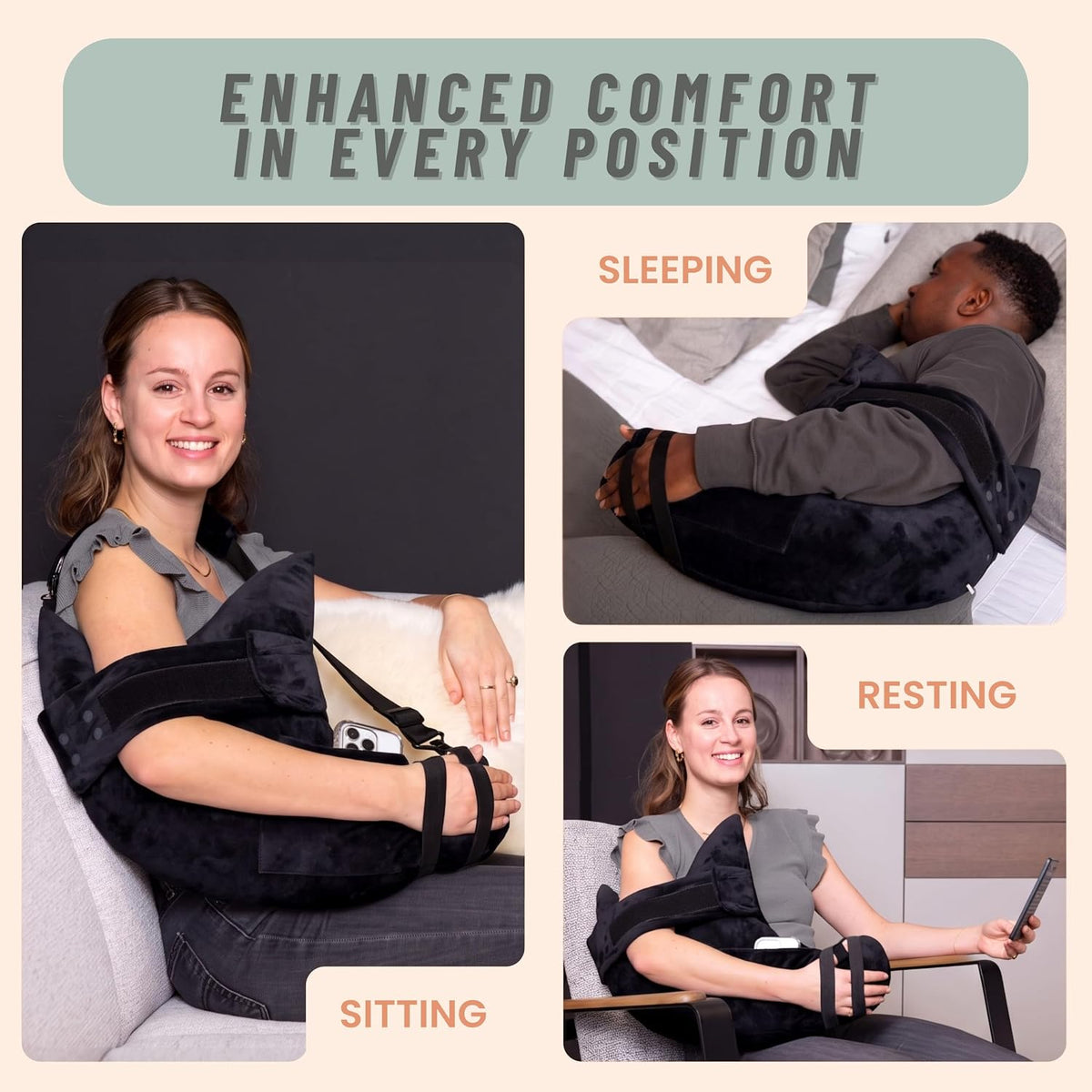 Shoulder Surgery Pillow - Arm & Shoulder Strap - Premium Bundle (S/M)