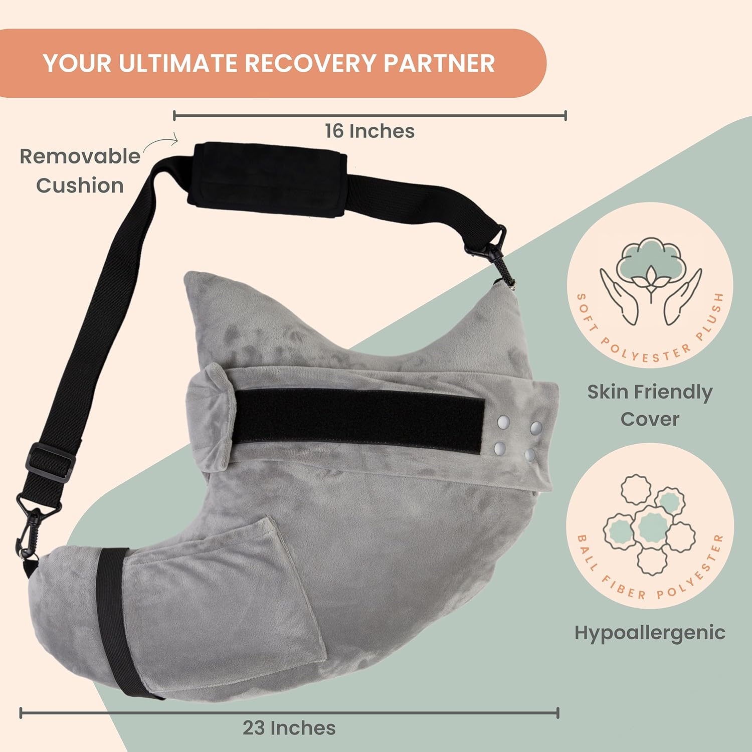 Shoulder Surgery Pillow - Arm & Shoulder Strap - Premium Bundle