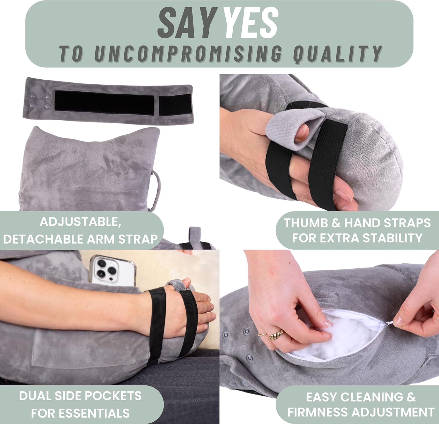 Shoulder Surgery Pillow - Arm Strap - Premium Bundle (S/M)