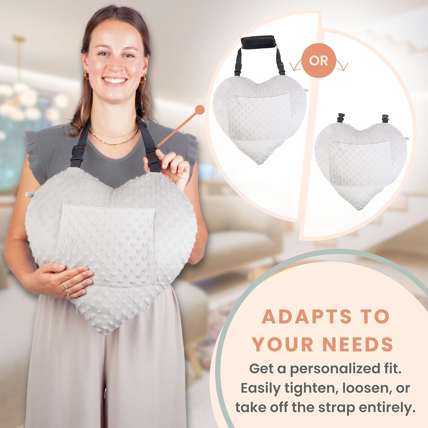 Heart Surgery Pillow - Minky Dots